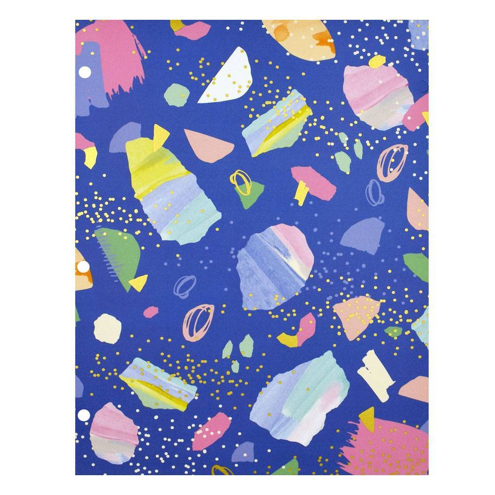 Icecream 2 Pocket Paper Folder Navy Blue- Greenroom