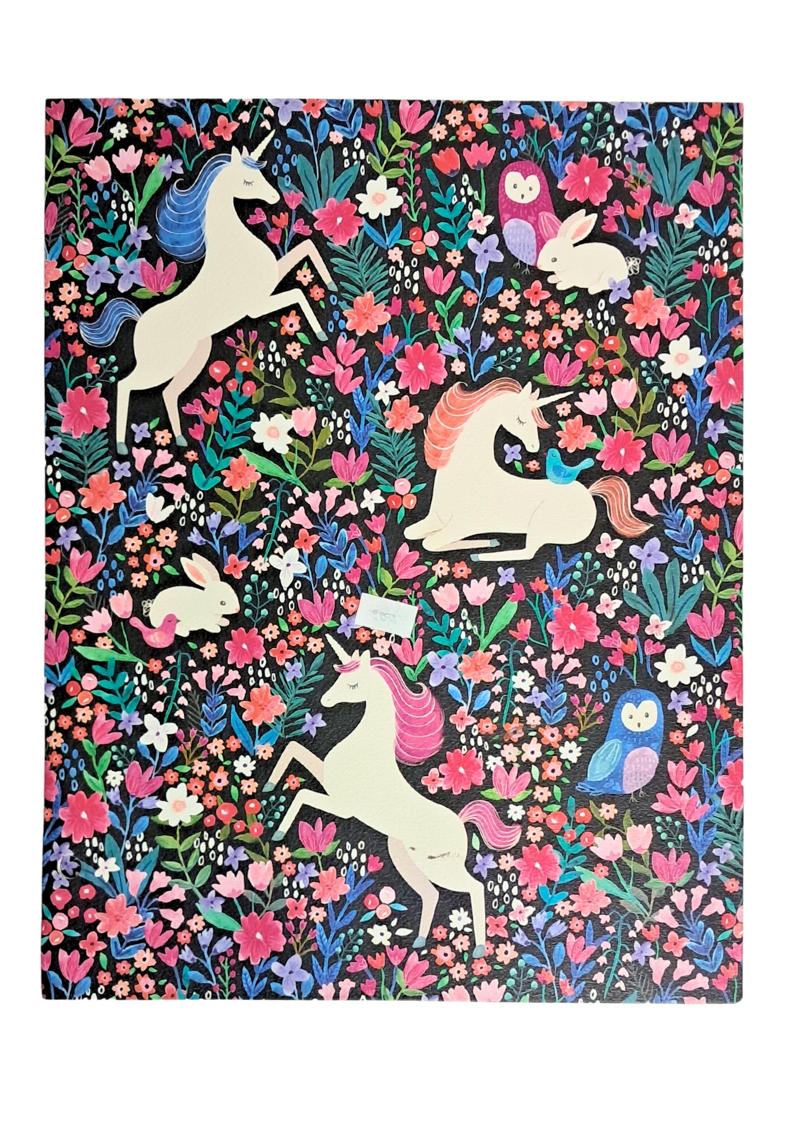 Unicorns 2 Pocket Paper Folder Black - Greenroom