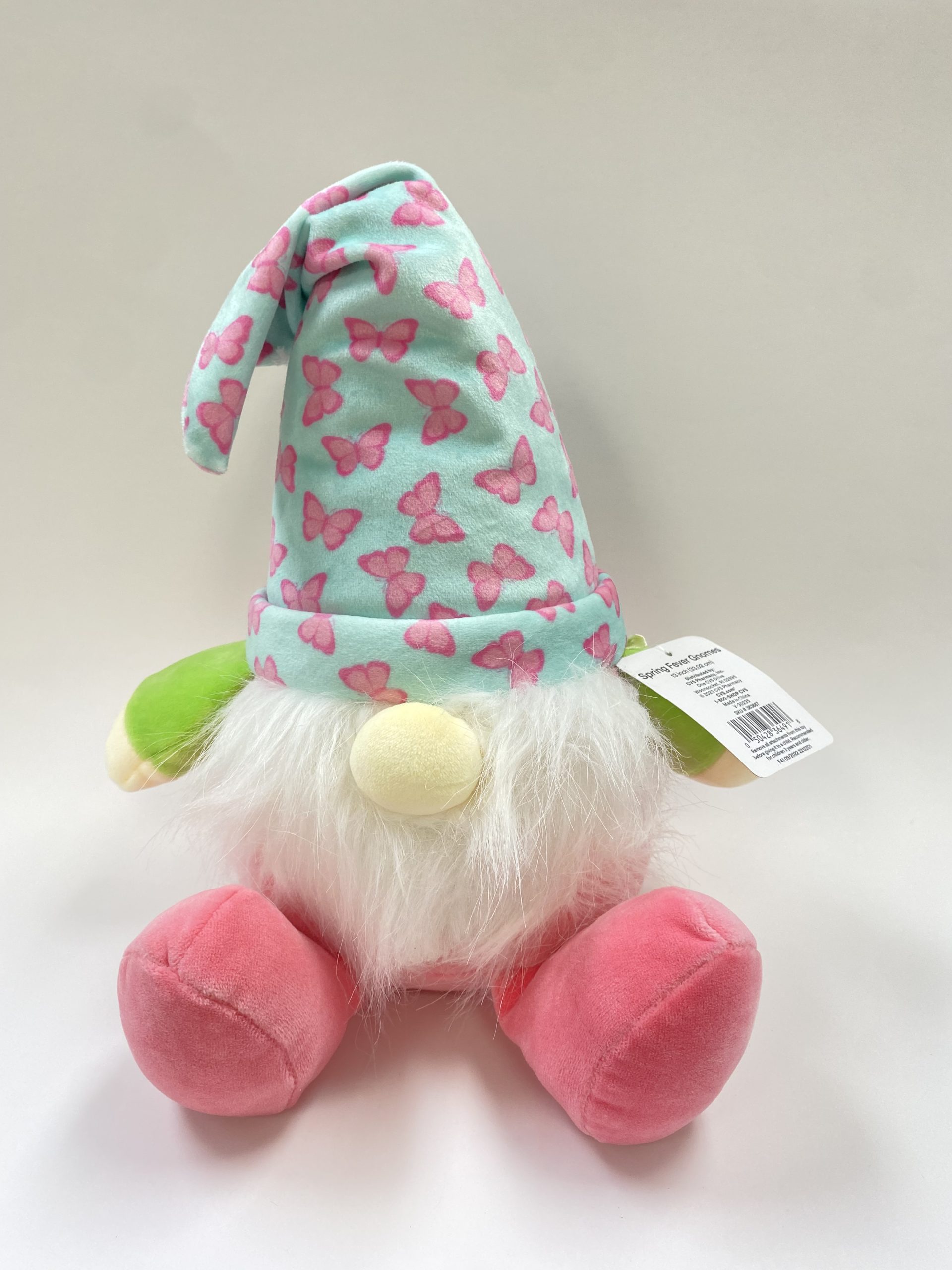 Cottondale 13" Spring Fever Gnome Plush w/ Butterflies Hat