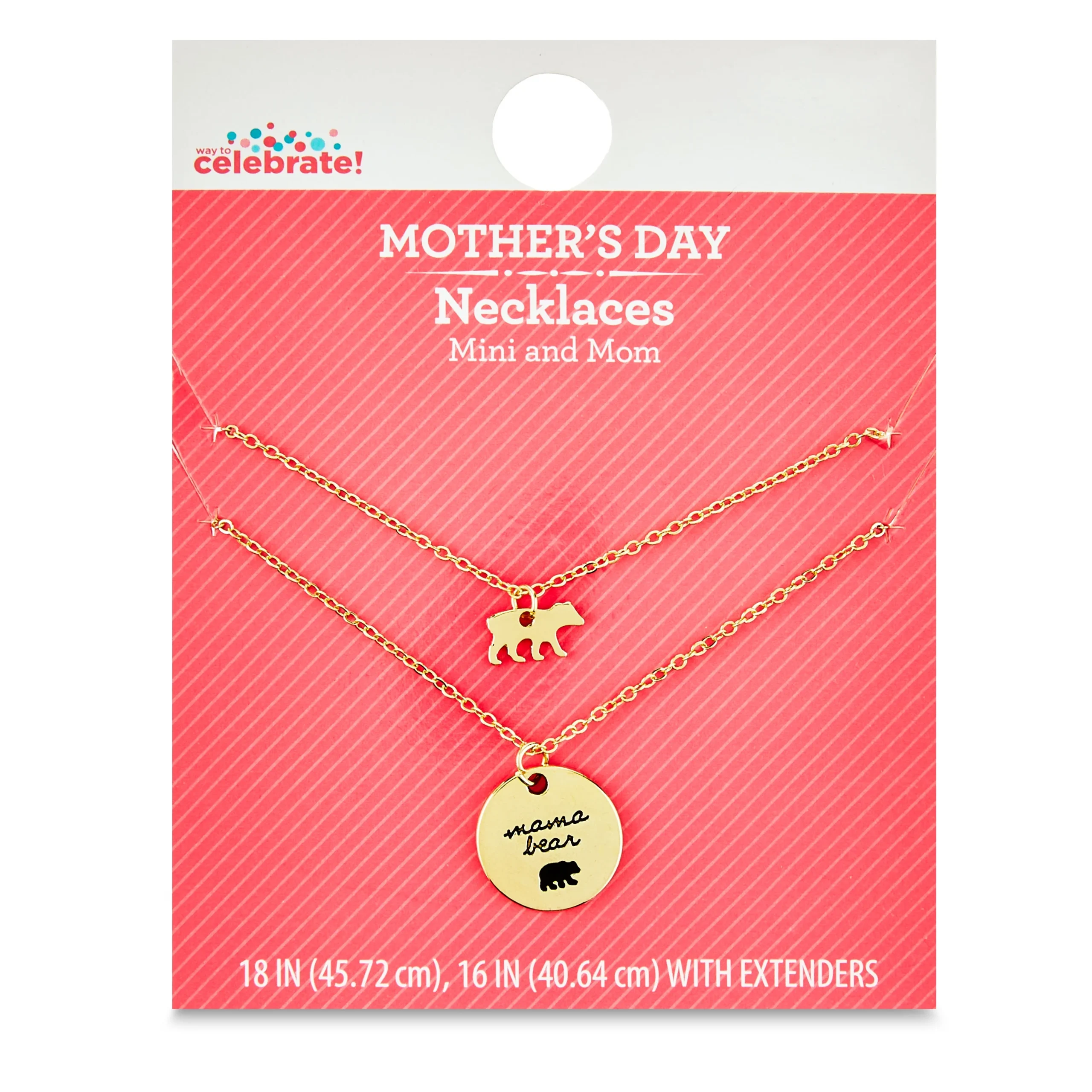 Mother's Day Necklace- Mama Bear w/ Mini Bear, Way to Celebrate