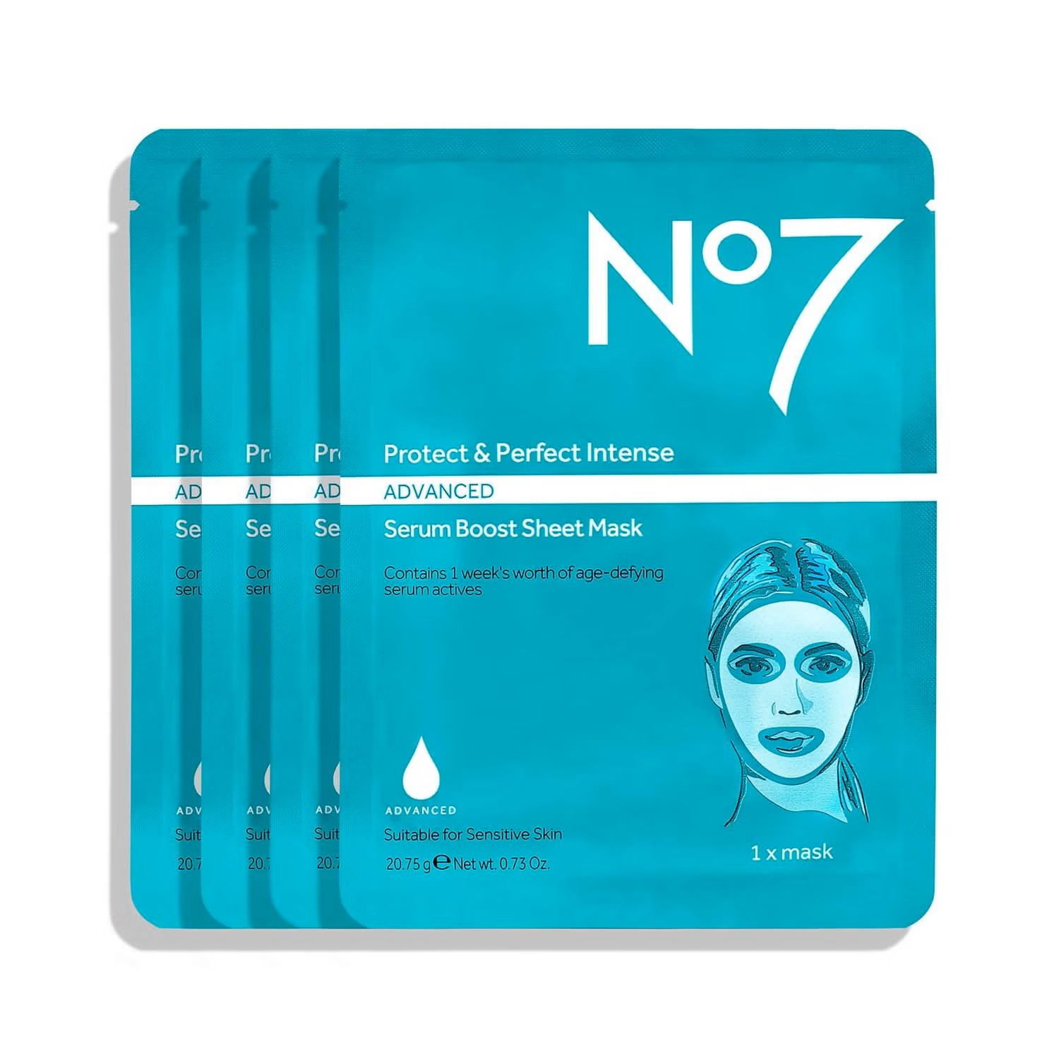 No7 Advanced Serum Boost Sheet Mask,1 mask 0.73oz