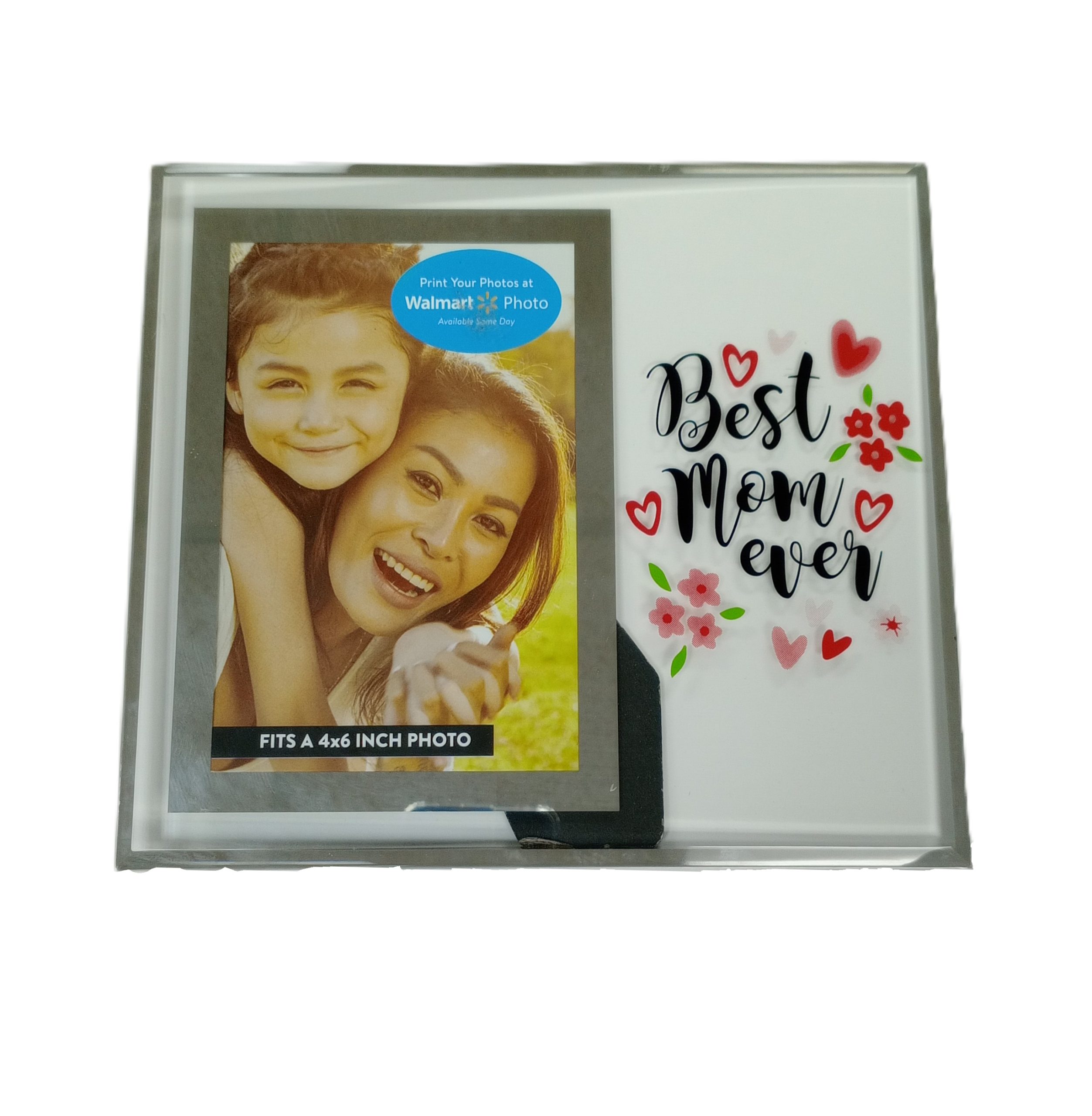 Mother's Day Moms Best Mom Ever Glass Picture Frame, 4" x 6". -Way to Celebrate