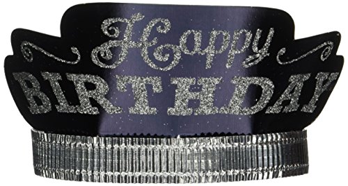 Amscan Black & White 12‑Count Classic Packaged Birthday Tiaras - Image 2