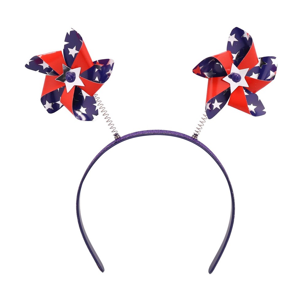 Parade Headband with Mini Pinwheels – Red, White & Blue – Sun Squad™