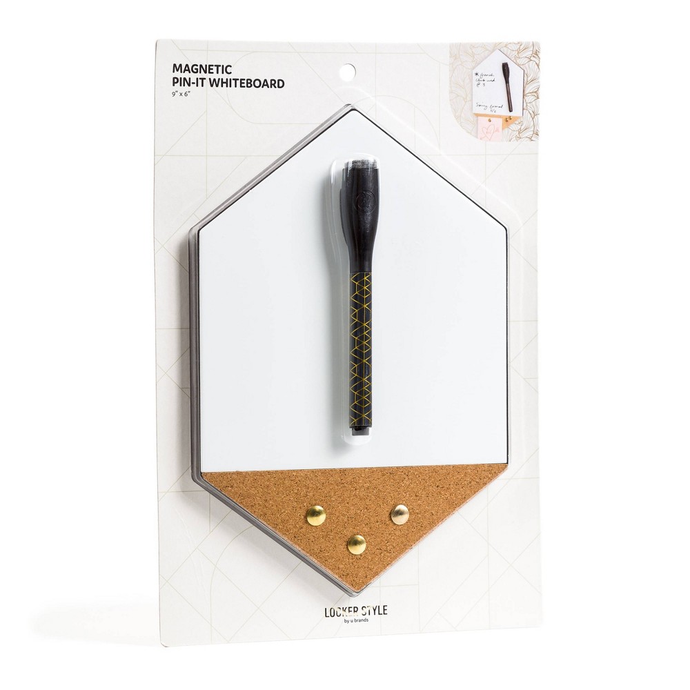Magnetic Hexagon Pin-It Locker Dry Eraseboard - Locker Style by UBrands