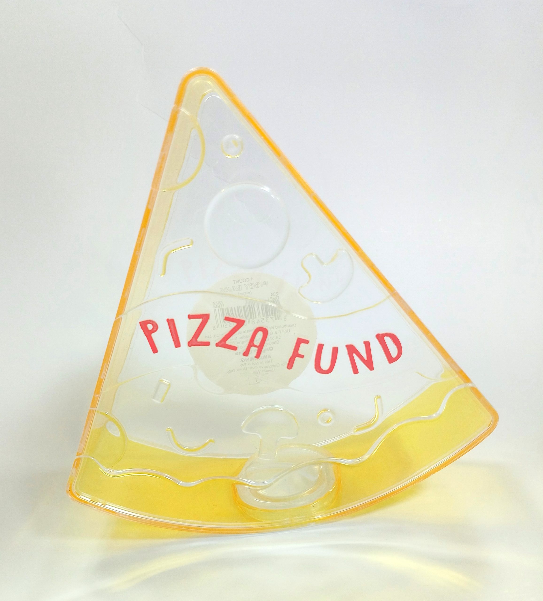 Clear Pizza Fund Piggy Bank