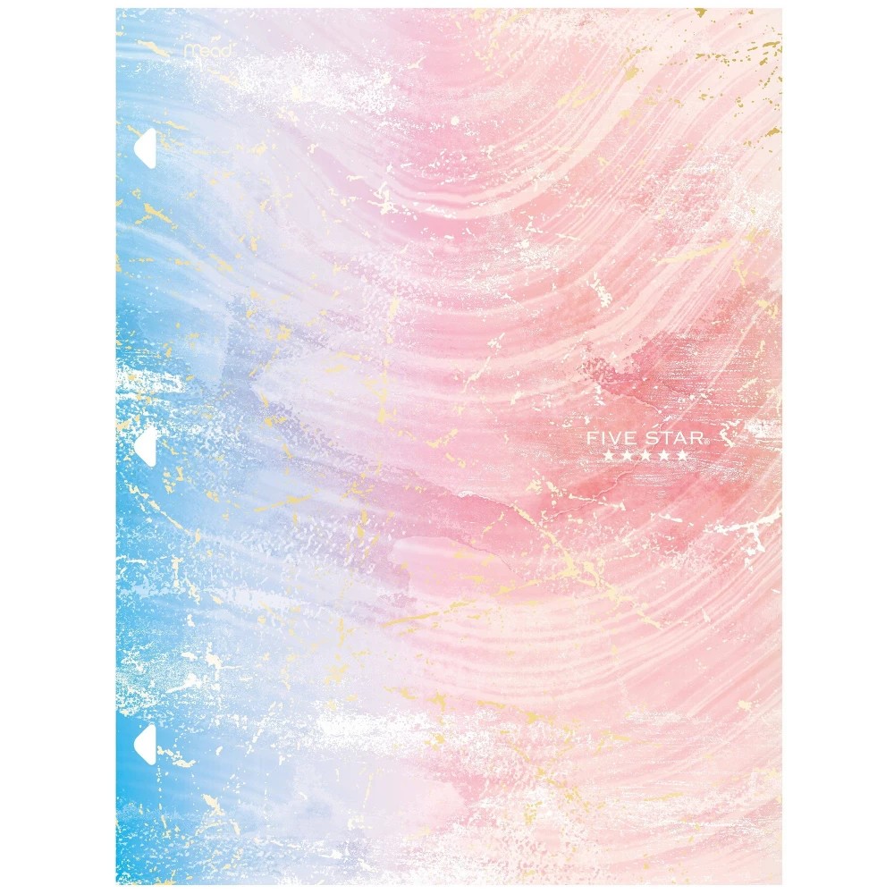 Five Star 4 Pocket Paper Folder Daydream Portfolio: Multicolored, 3 Hole Punched