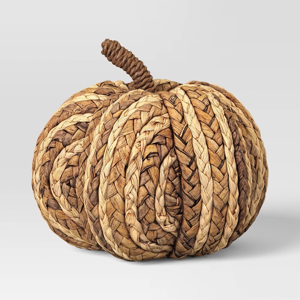 Threshold™ Pattern Woven Dark Two-Tone Pumpkin Décor – Large