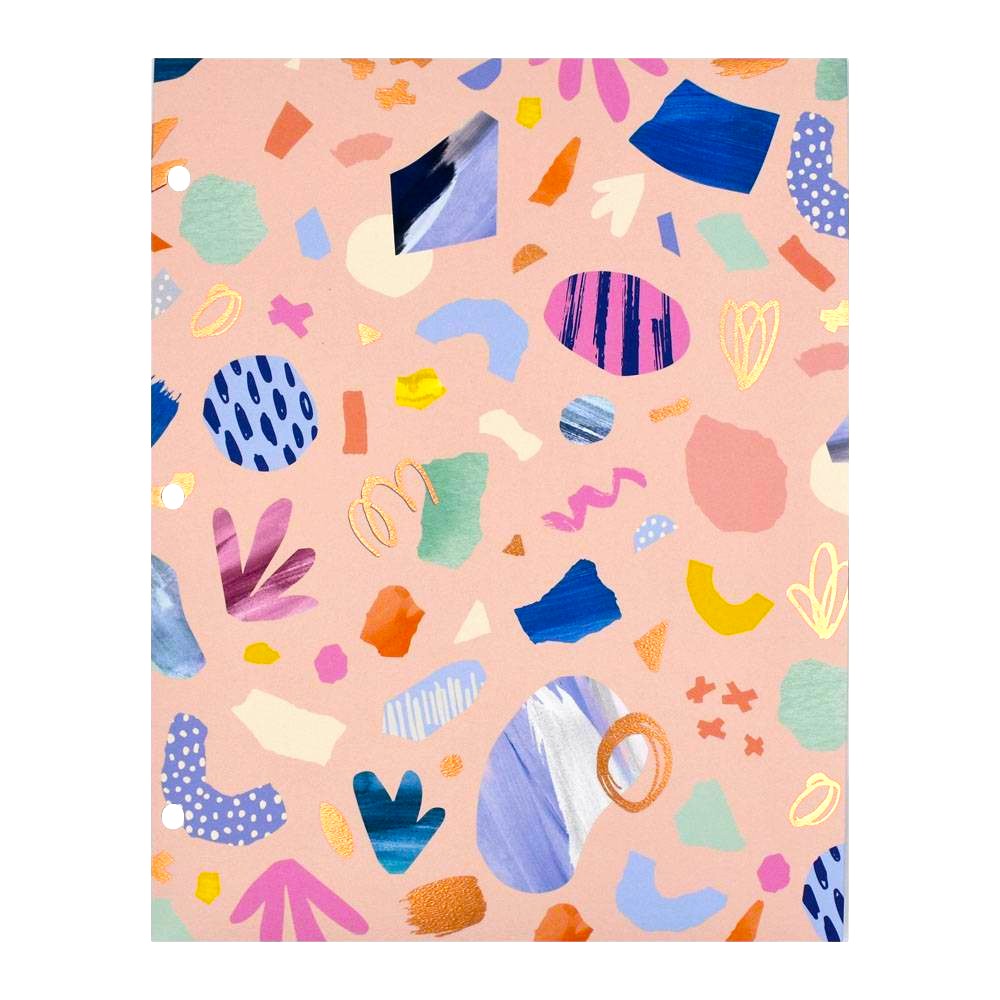 Green Room -Terrazzo 2 Pocket Paper Folder Pink