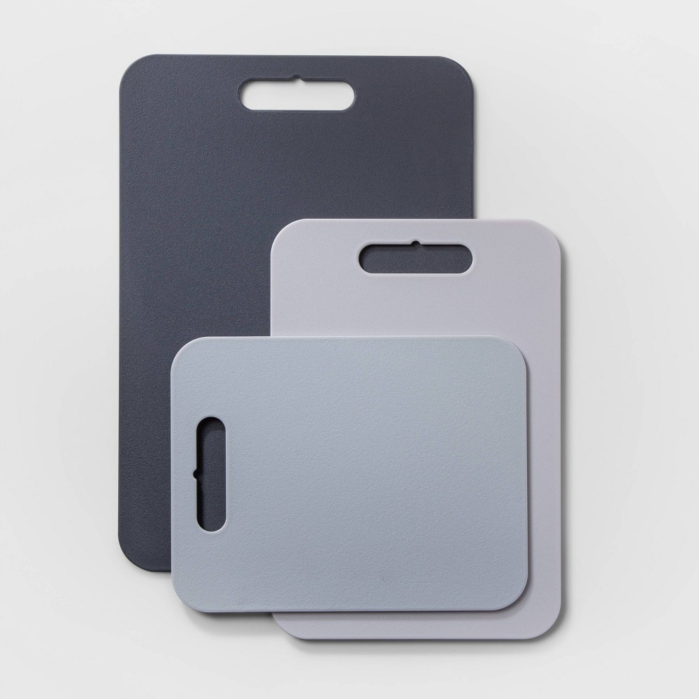 3pc Poly Essentials Cutting Board Set Gray - Made by Design™