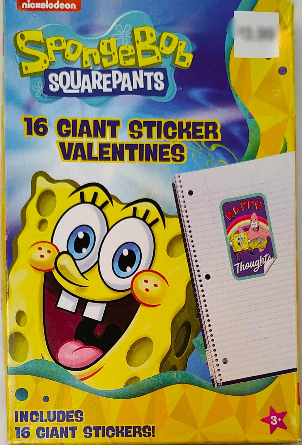16 Giant Spongebob Valentines Stickers