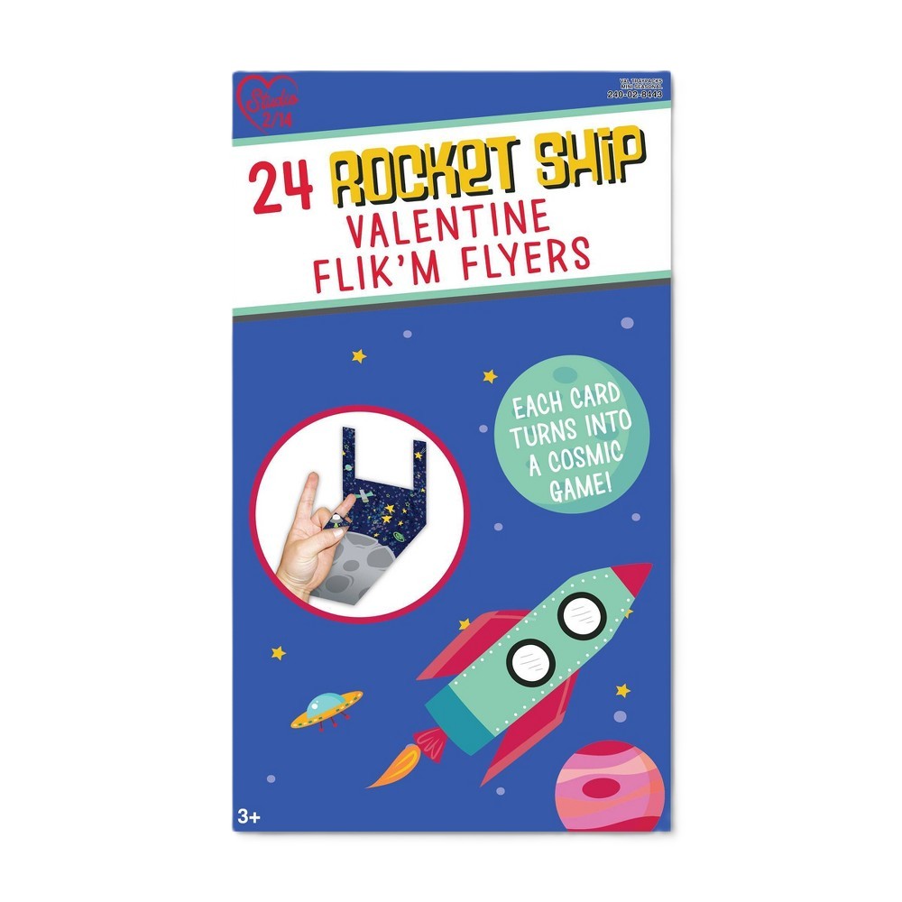 24ct Rocket Ship Valentine Flik'M Flyers