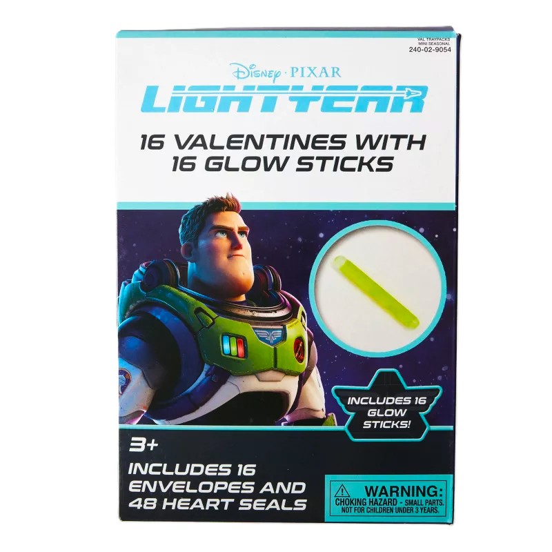 Lightyear 16ct Valentine's Day Cards with Glow Stick