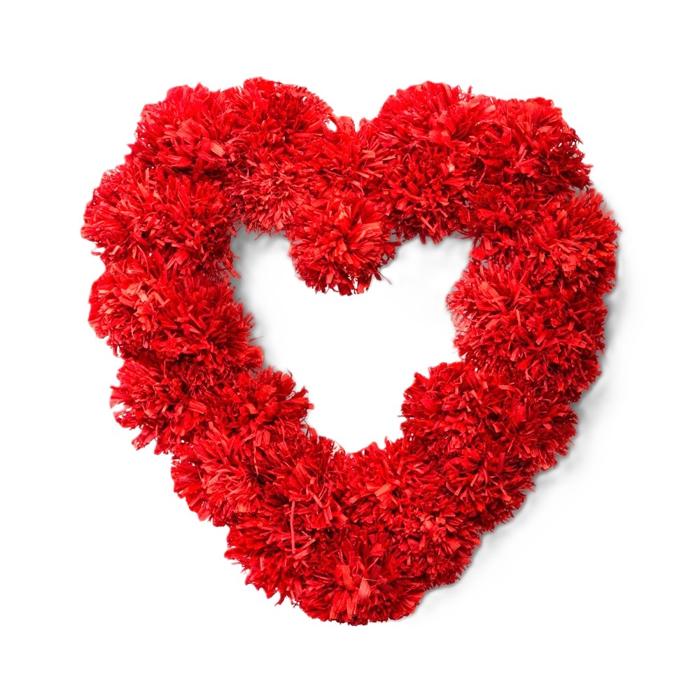 Red Raffia Heart 12" Wreath - Threshold™