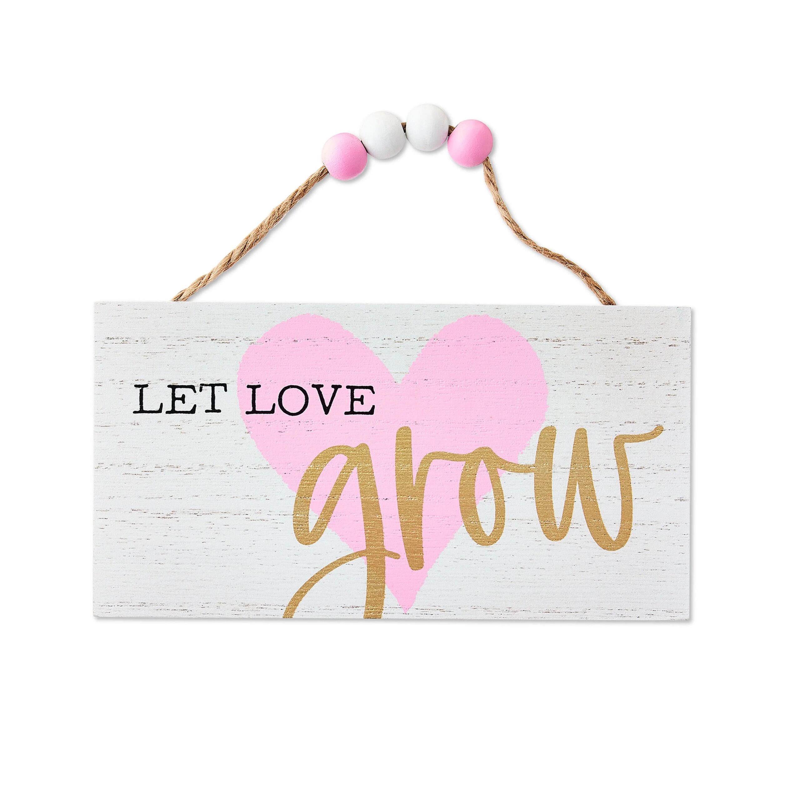 Way to Celebrate 6" "Let Love Grow" Mini Wooden Sign