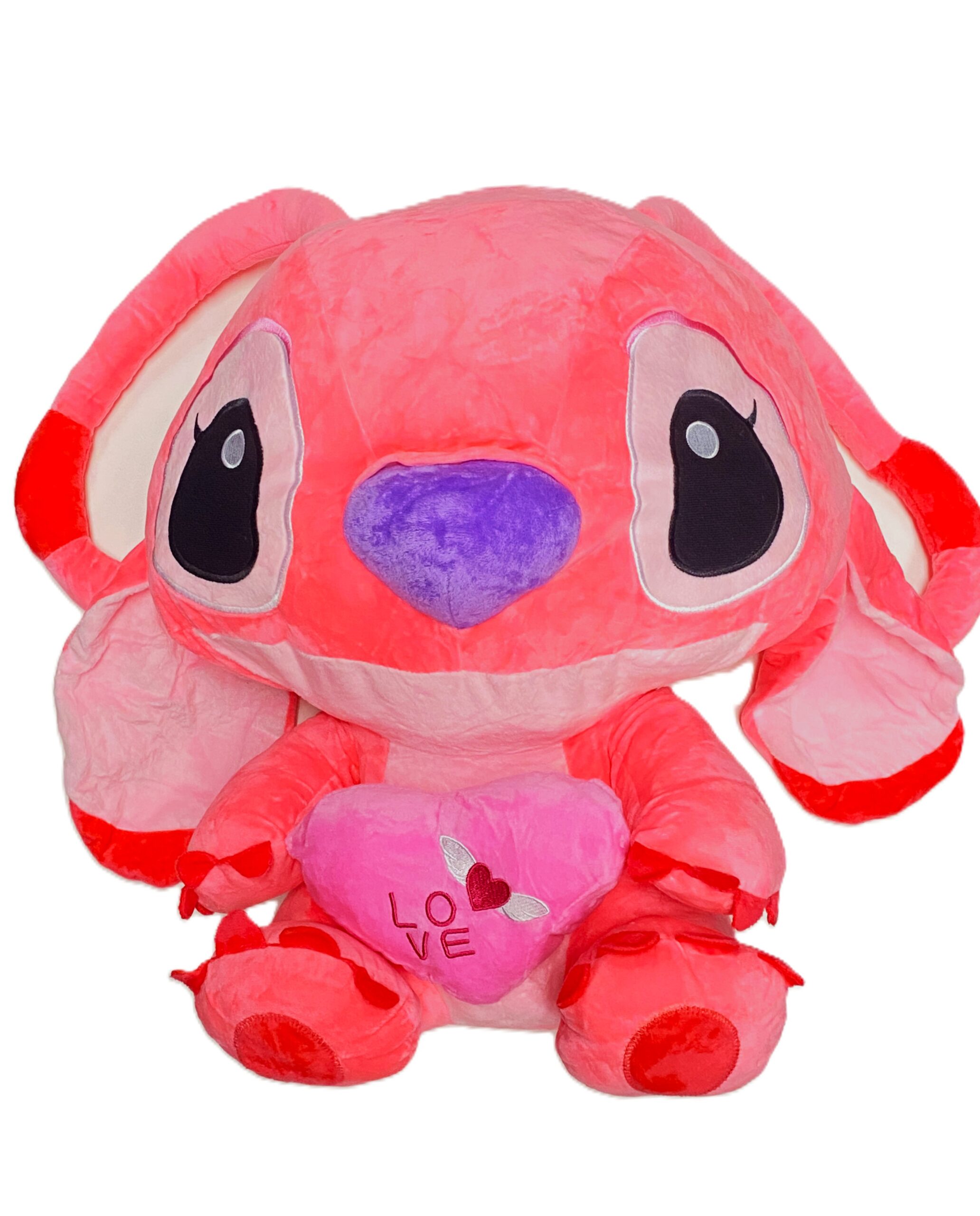 20" Pink Angel (Stitch) Heart Plushie