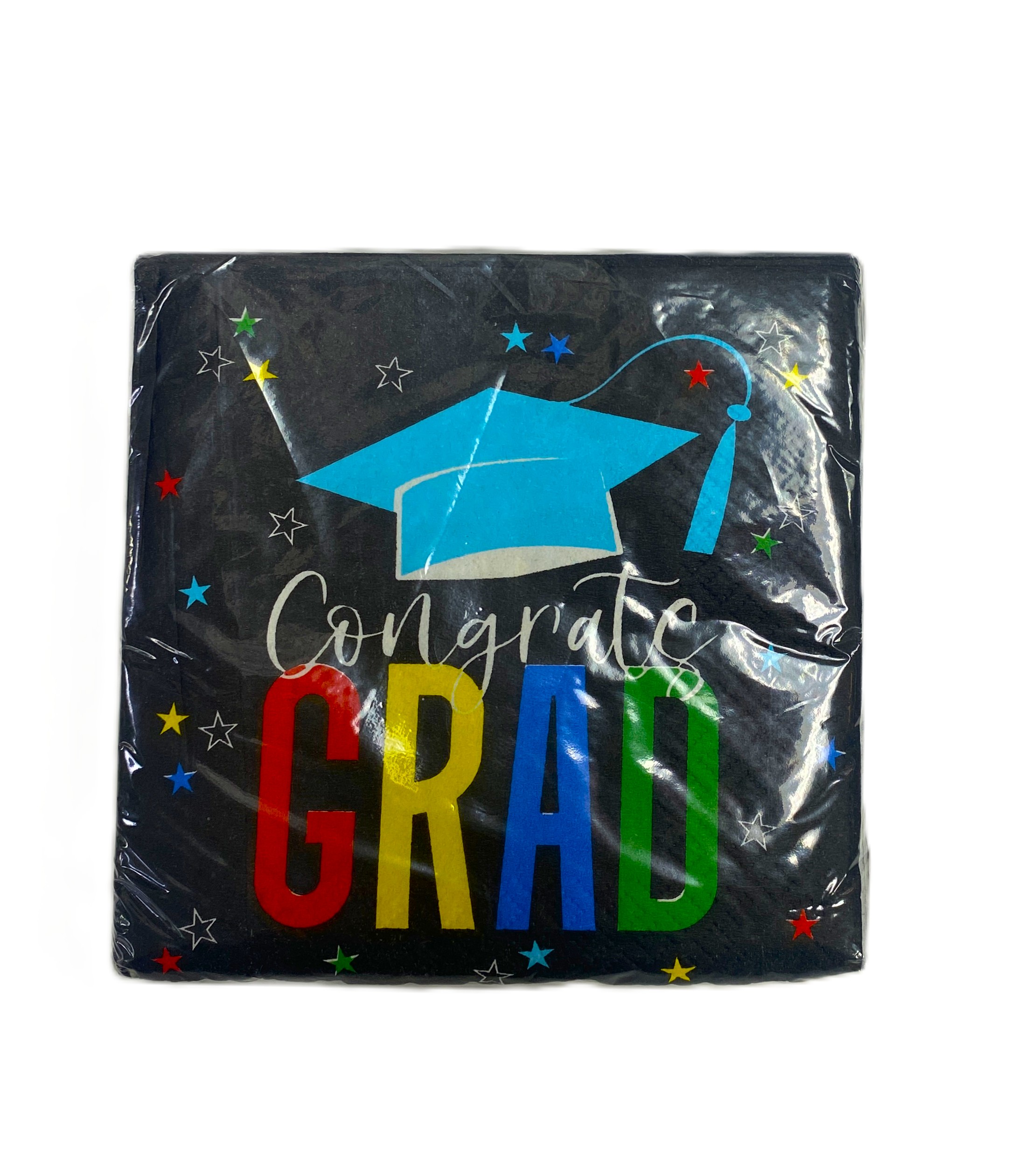 Congrats Grad Desssert Napkins 9.75"- Black 30ct