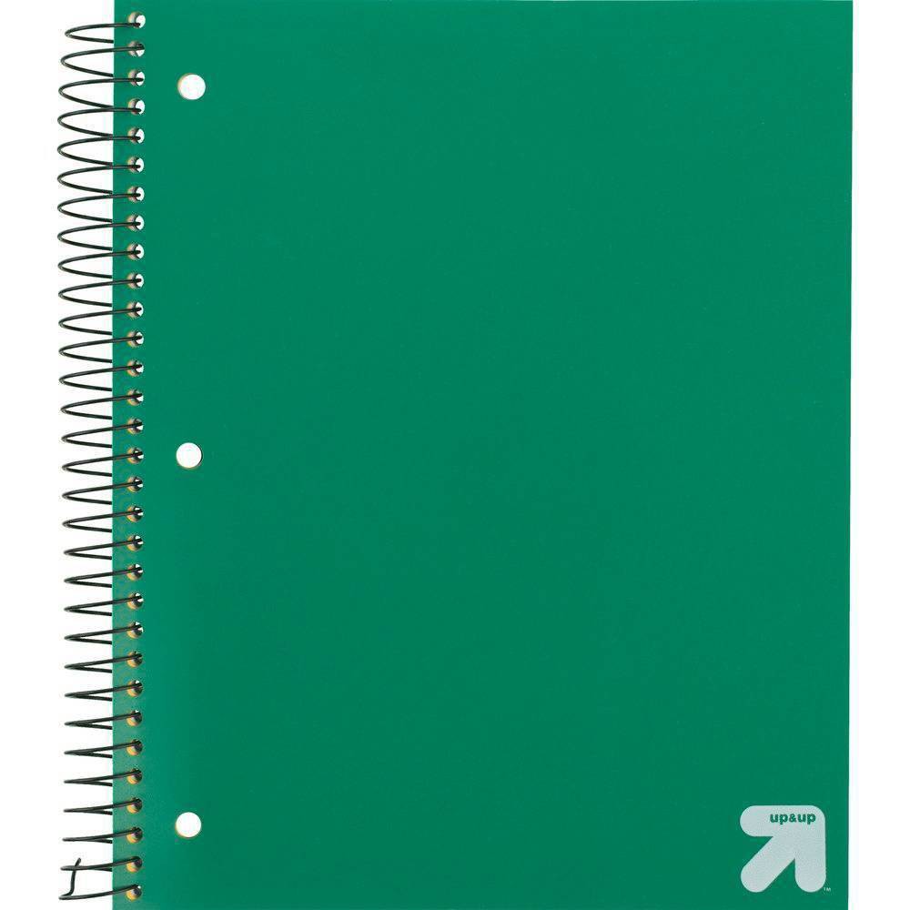 Up & Up Spiral Notebook 3 Subject- Green 150 sheets College Ruled