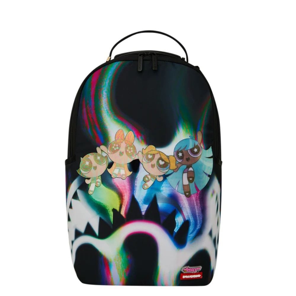 Sprayground Power Puff Girls Rainbow Holo Shark Backpack