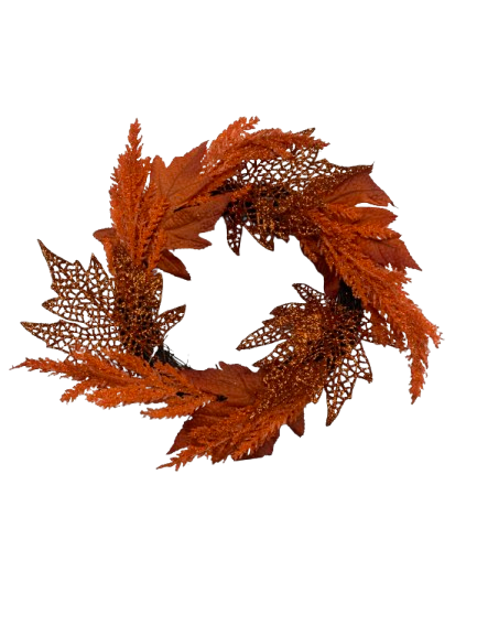 Wreath Harvest 12" Maple Leaves with Glitter 3 Assorted - Image 3