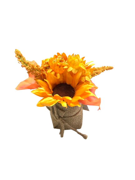 Harvest Burlap w/Floral Decor Asst. - Image 4
