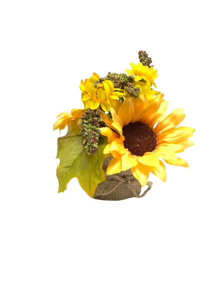 Harvest Burlap w/Floral Decor Asst. - Image 3